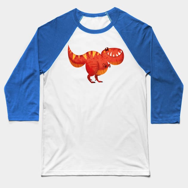 Tyrannosaurus rex Baseball T-Shirt by Geeksarecool
